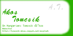 akos tomcsik business card